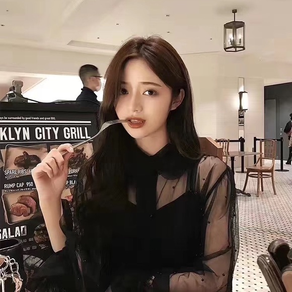 Blouse and Dress Set Black/White - Picture 3 of 6